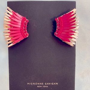 Mignonne Gavigan hot pink earrings